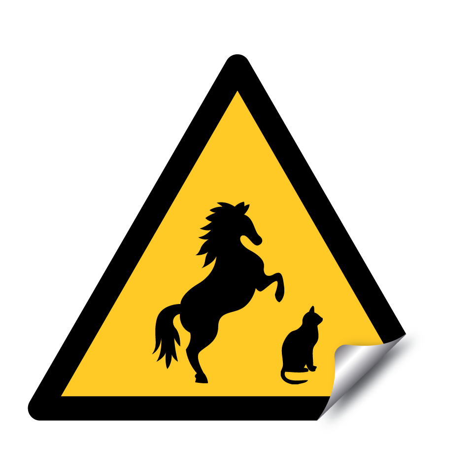 Animaux d’avertissement (cheval et chat)
