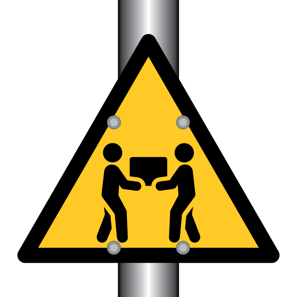 Avertissement levage à deux personnes requis