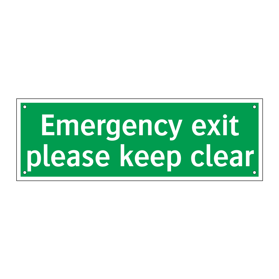 Emergency exit please keep clear