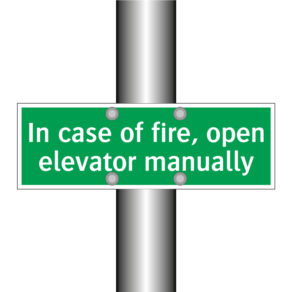 In case of fire, open elevator manually