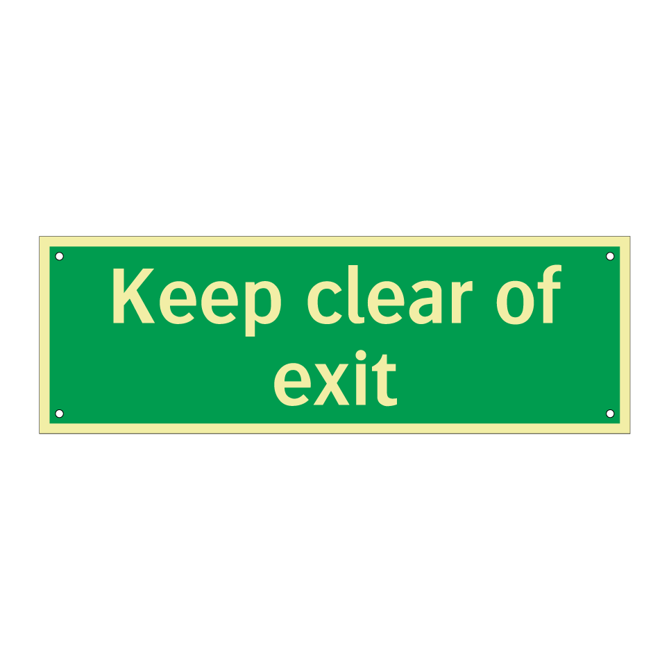 Keep clear of exit