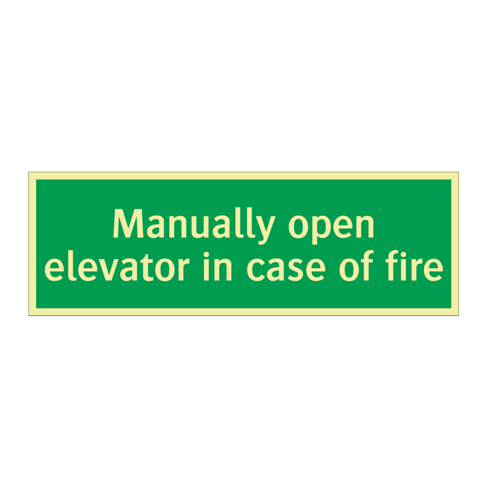 Manually open elevator in case of fire