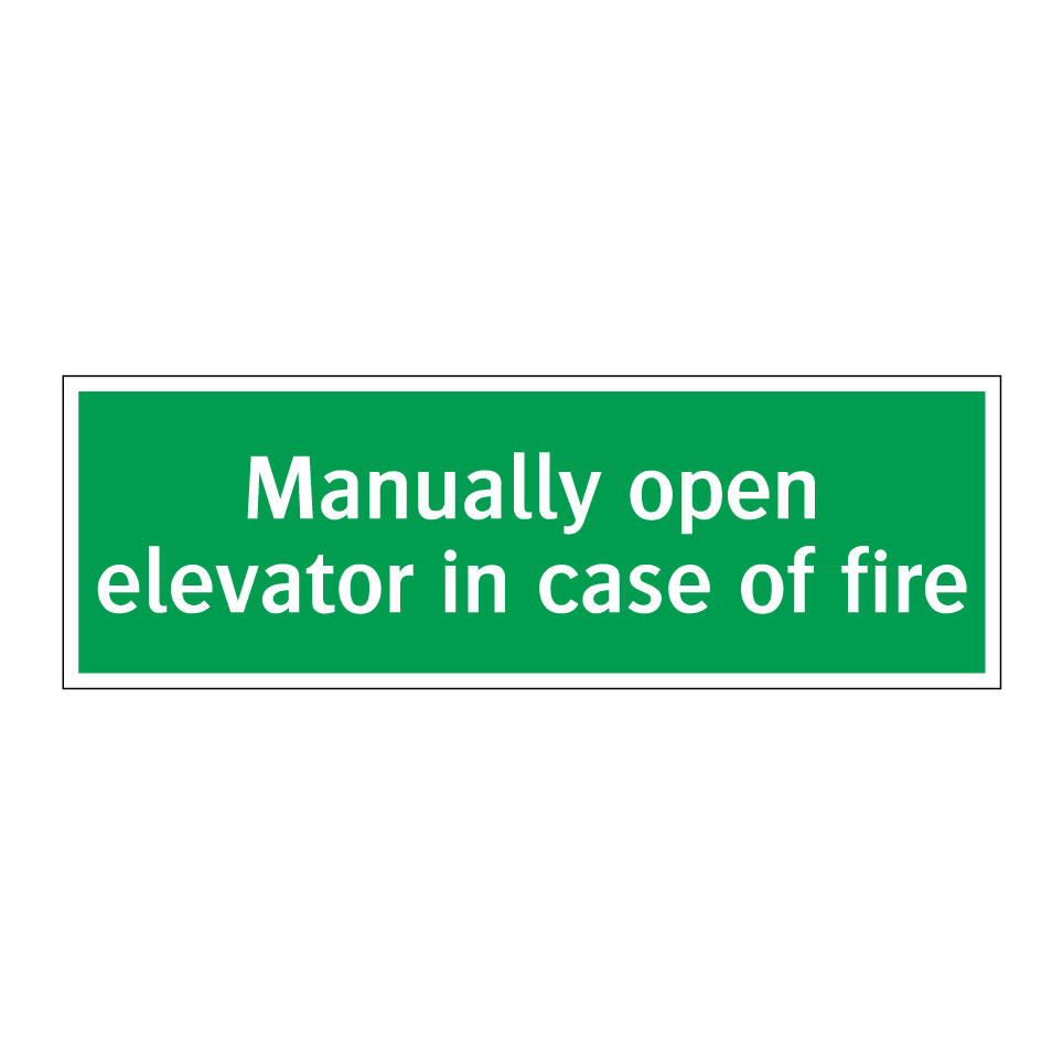 Manually open elevator in case of fire