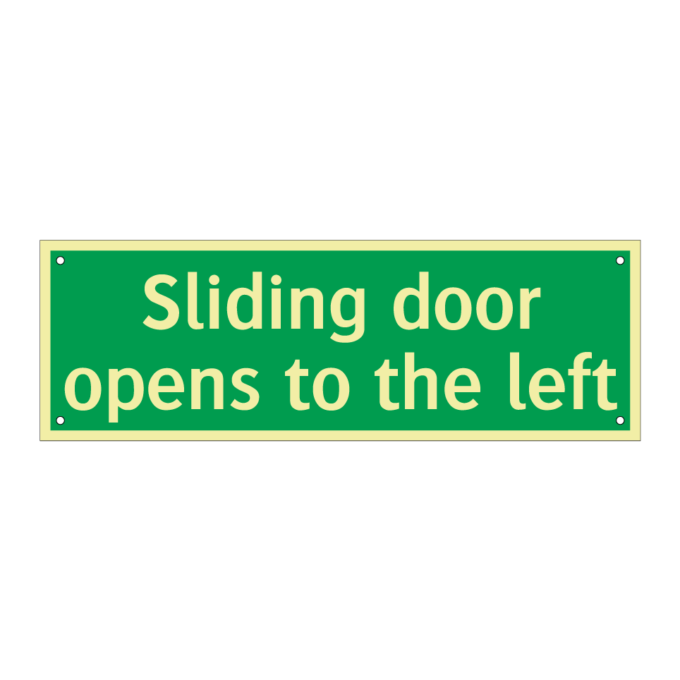 Sliding door opens to the left