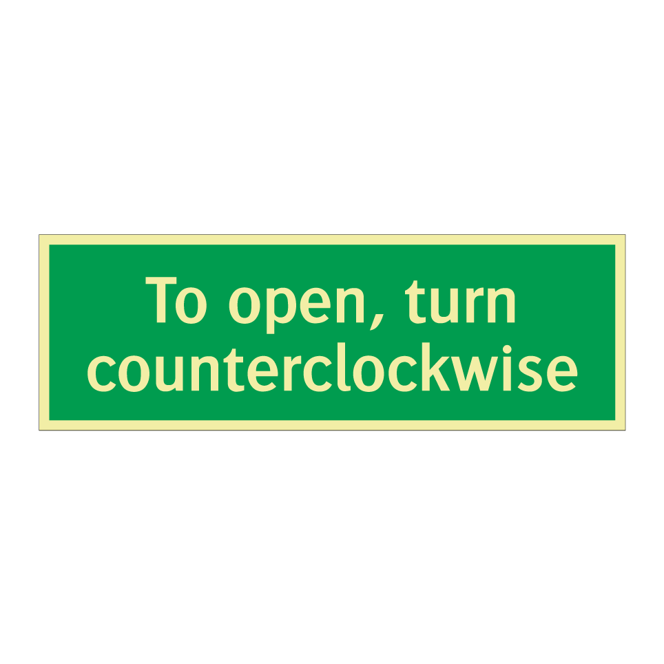 To open, turn counterclockwise