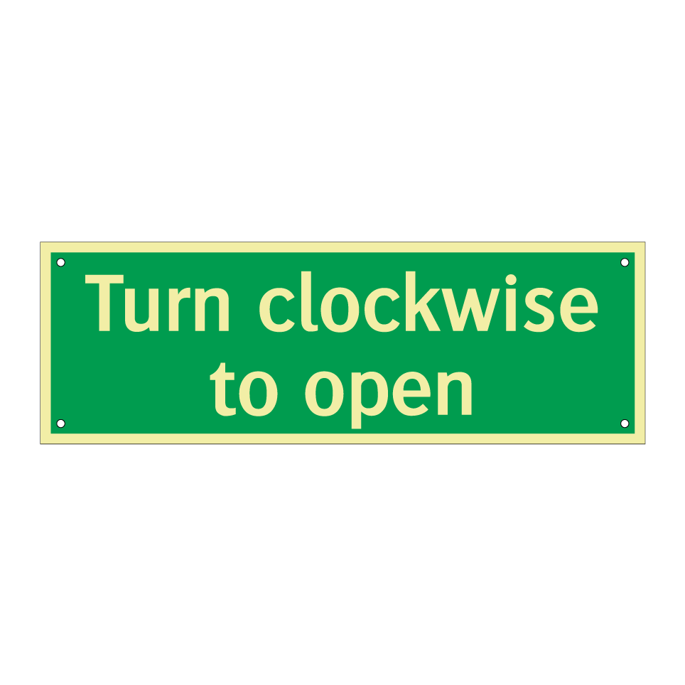 Turn clockwise to open