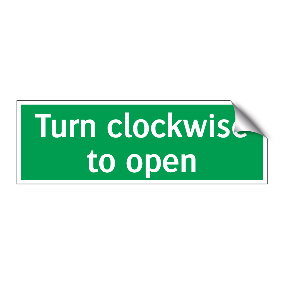 Turn clockwise to open