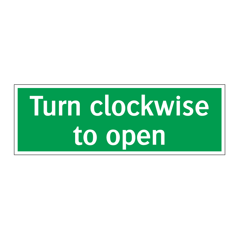 Turn clockwise to open