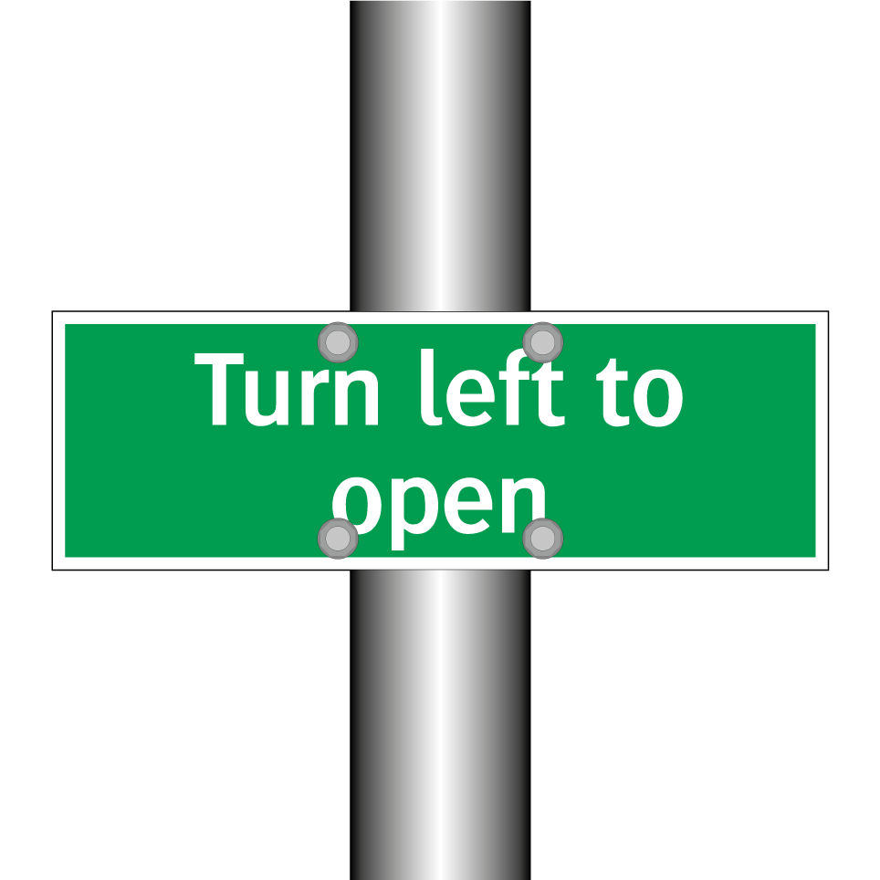 Turn left to open