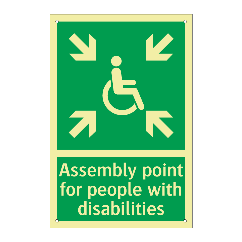 Assembly point for people with disabilities
