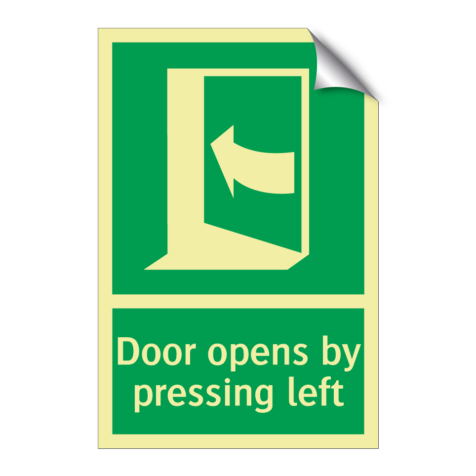 Door opens by pressing left