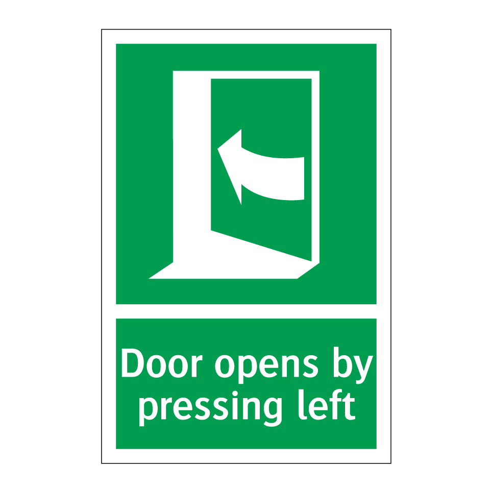Door opens by pressing left