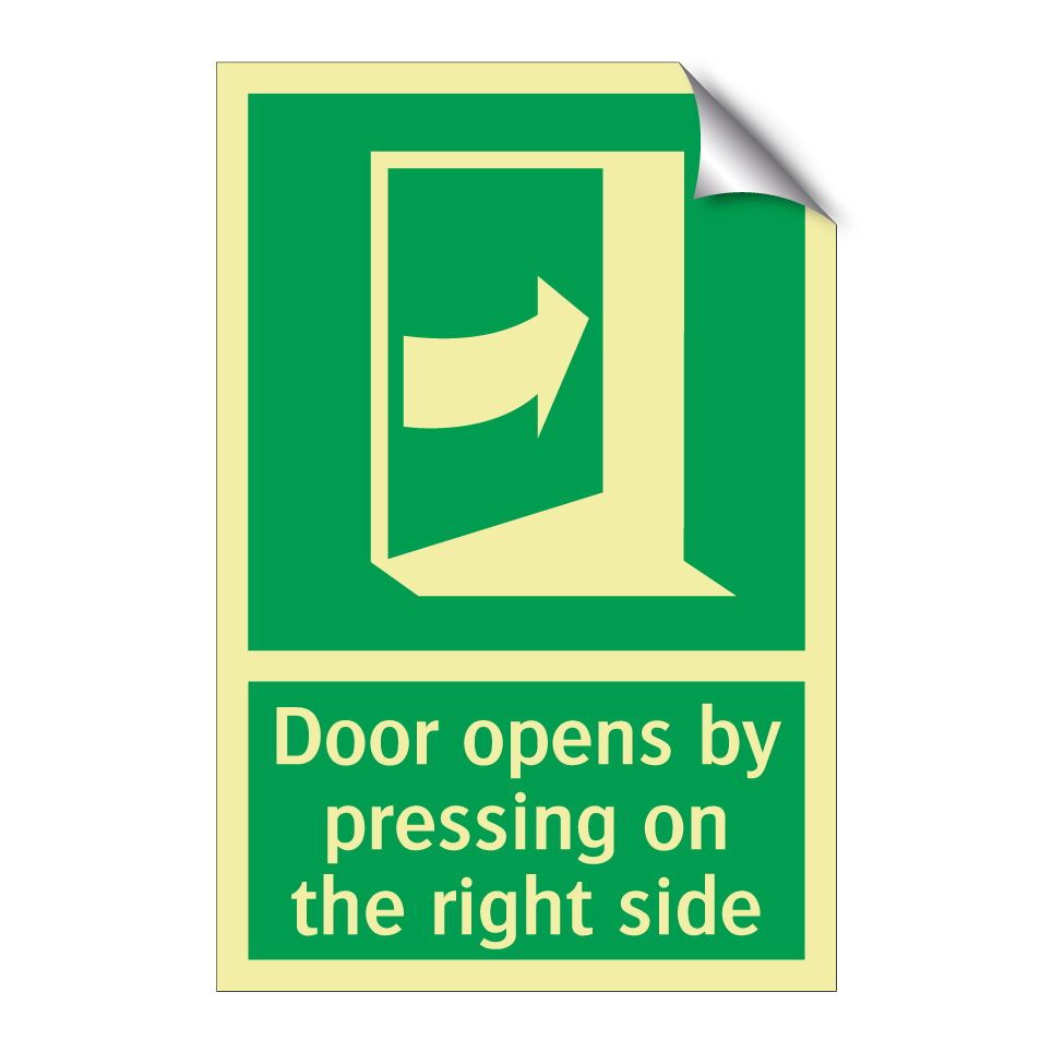 Door opens by pressing on the right side