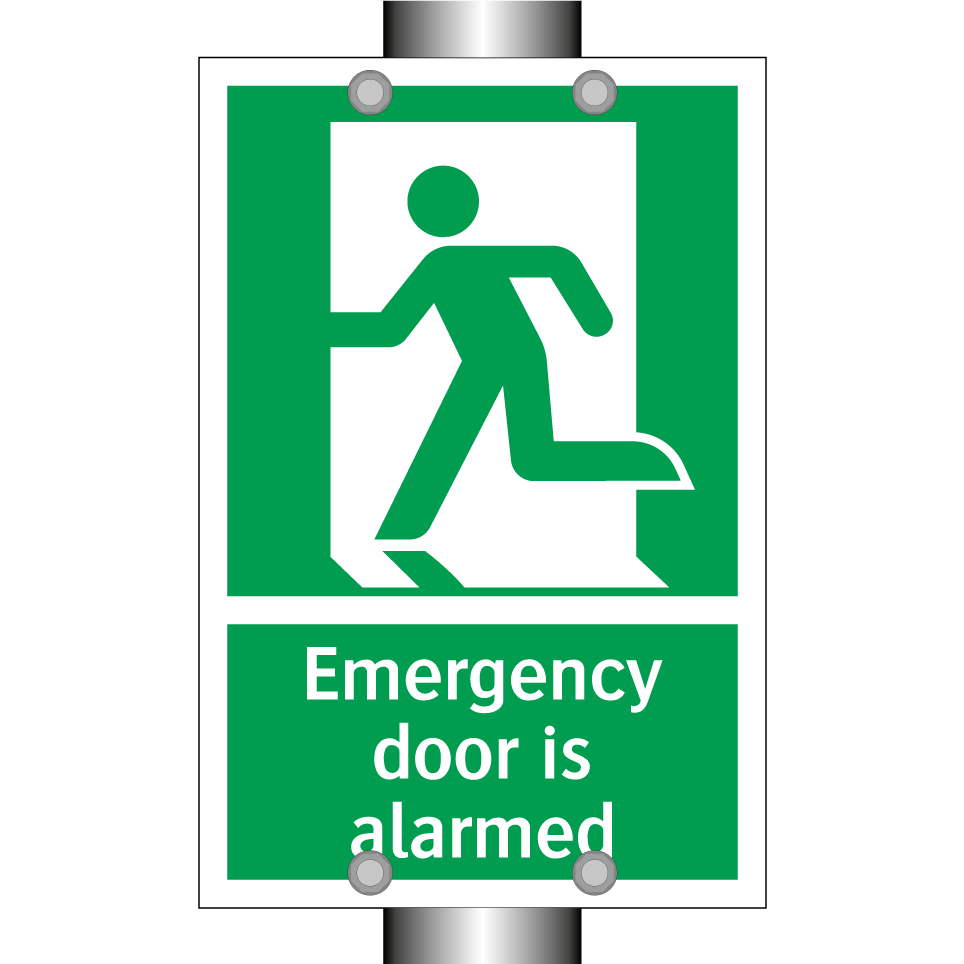 Emergency door is alarmed