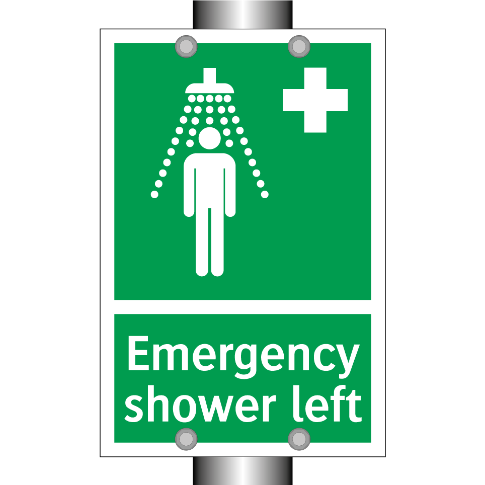 Emergency shower left