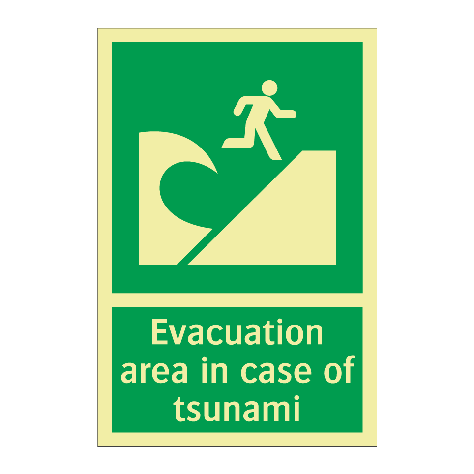 Evacuation area in case of tsunami
