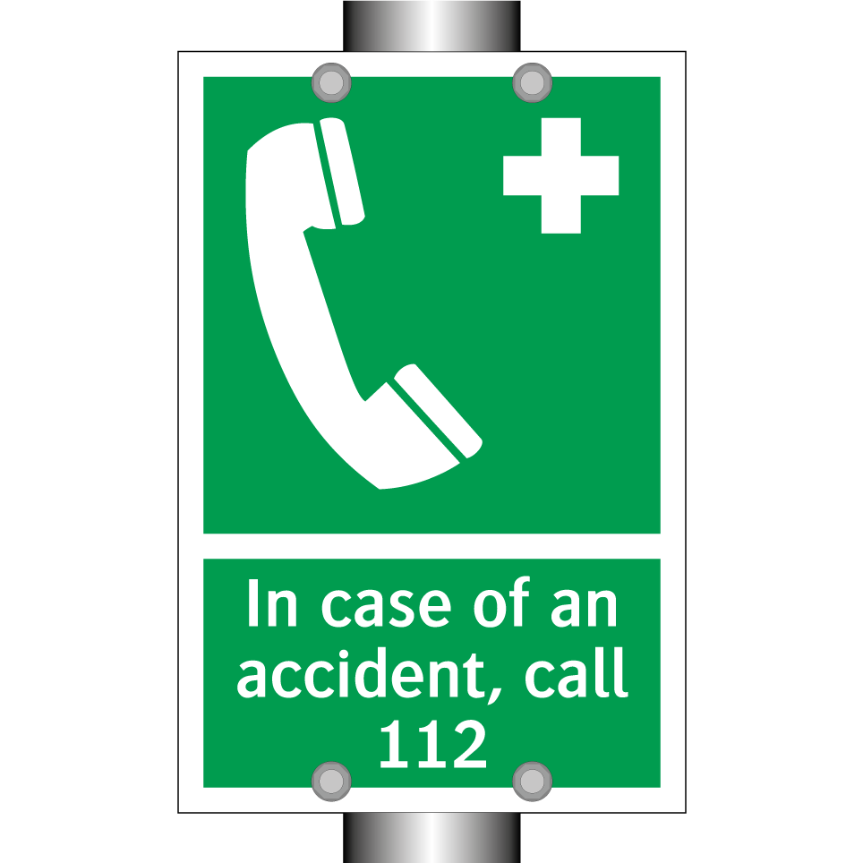 In case of an accident, call 112