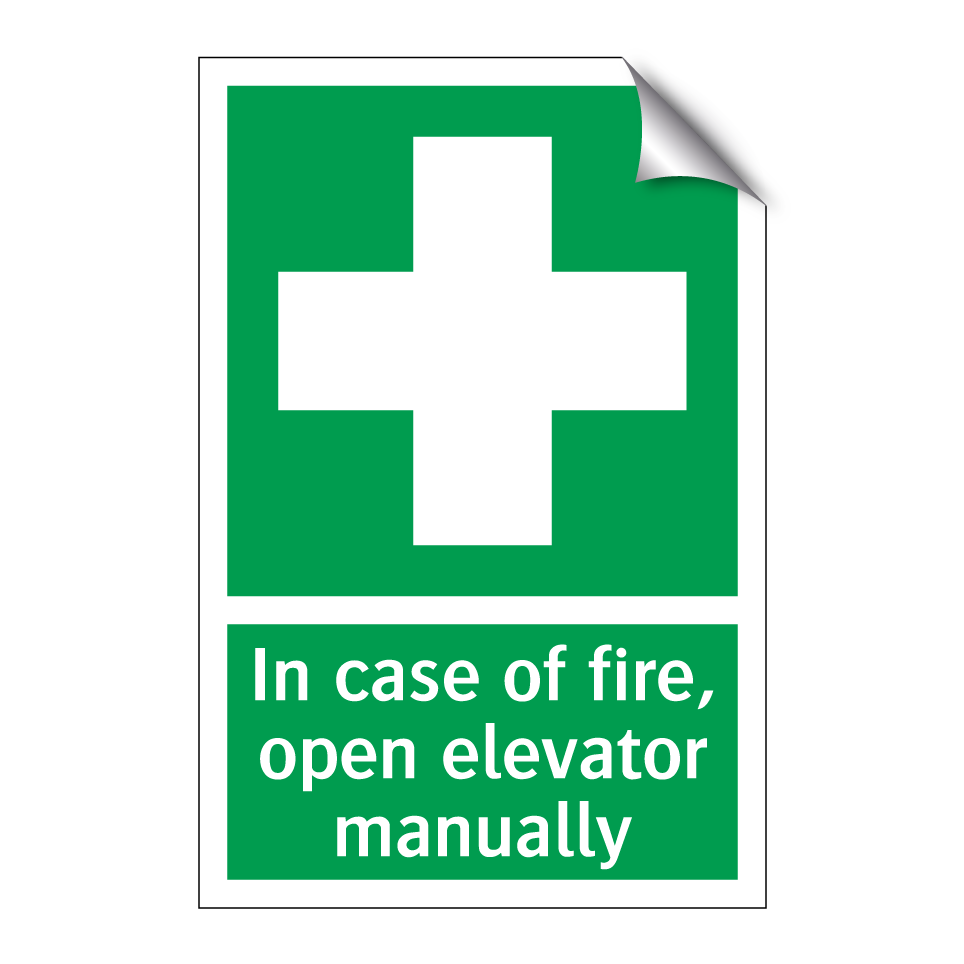 In case of fire, open elevator manually