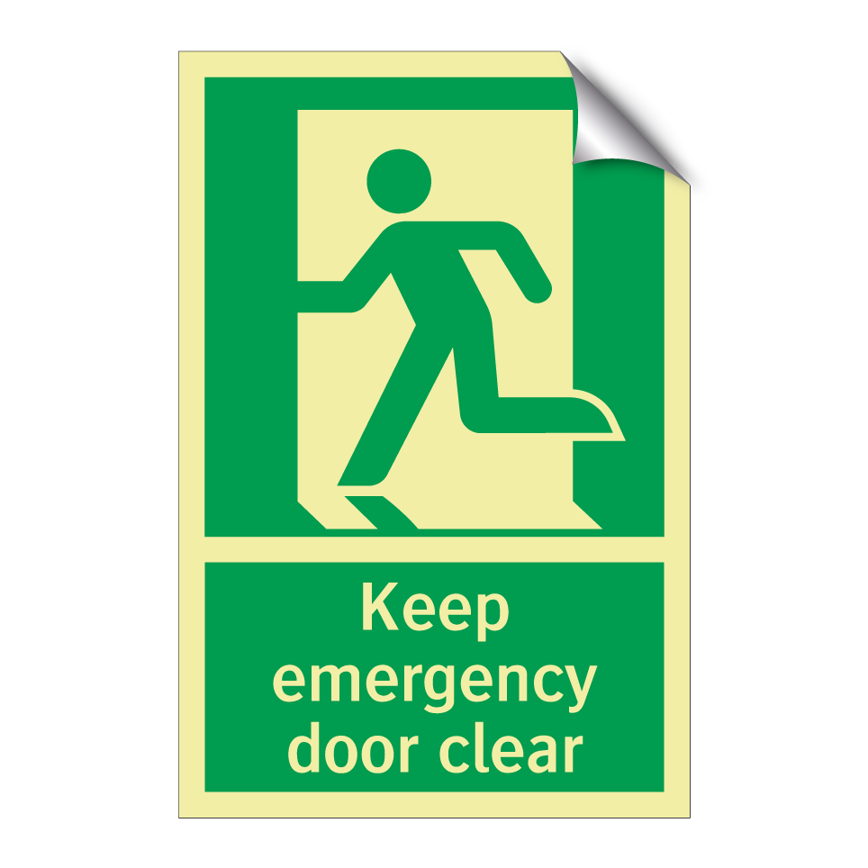 Keep emergency door clear
