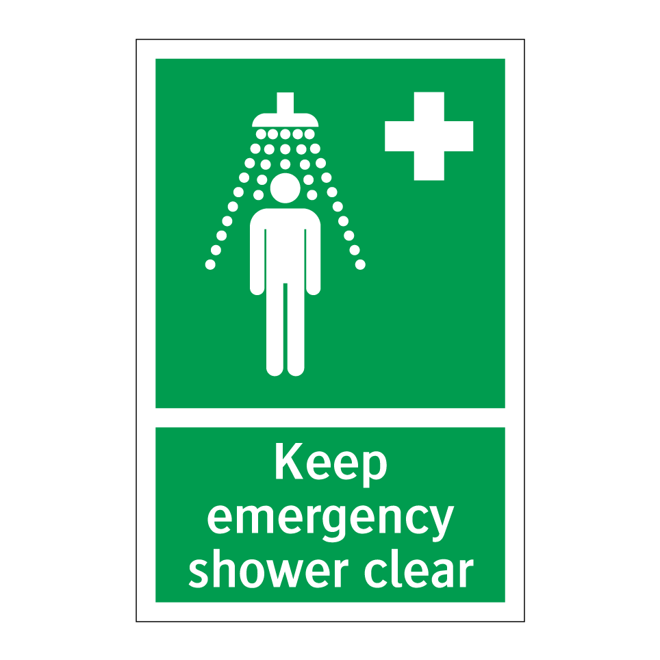 Keep emergency shower clear