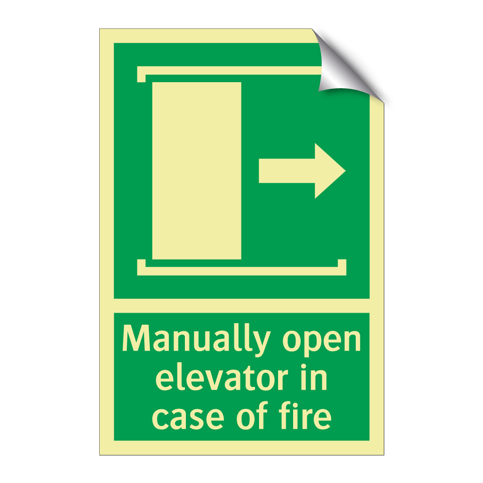 Manually open elevator in case of fire
