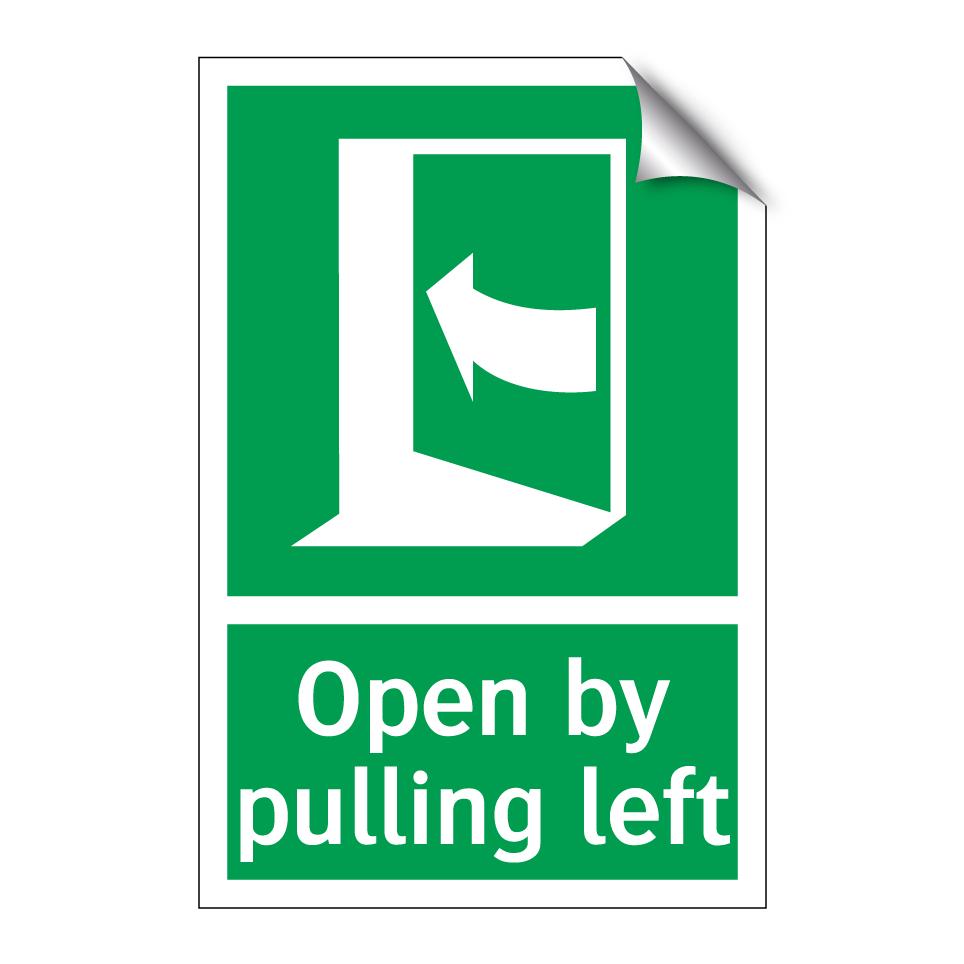 Open by pulling left