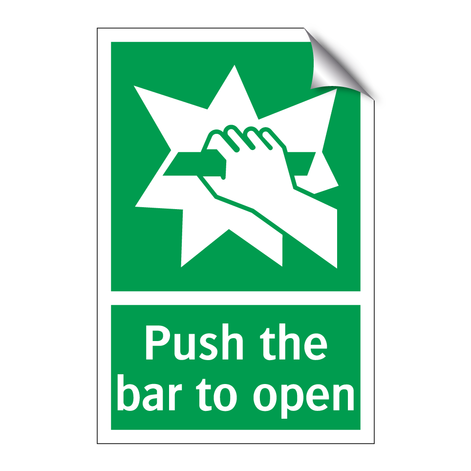 Push the bar to open