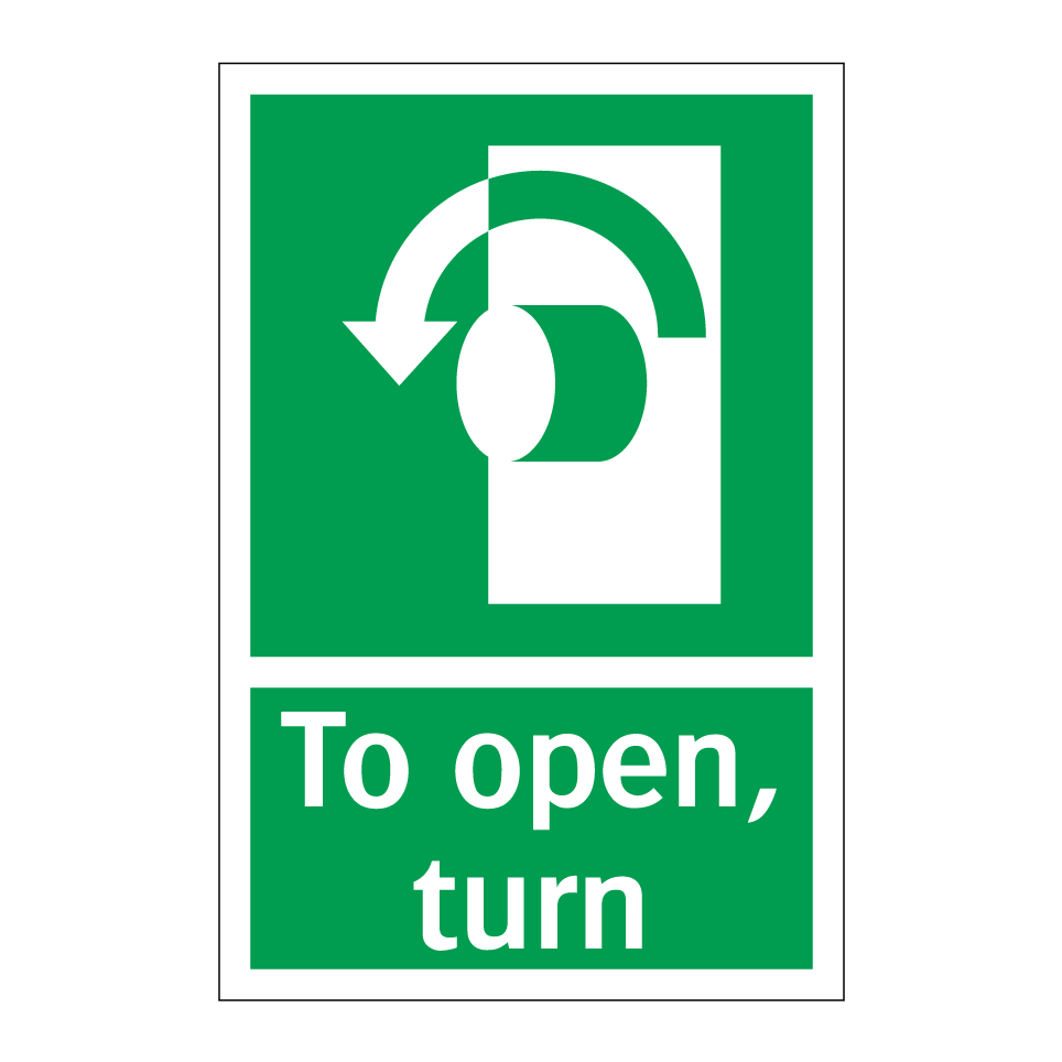 To open, turn