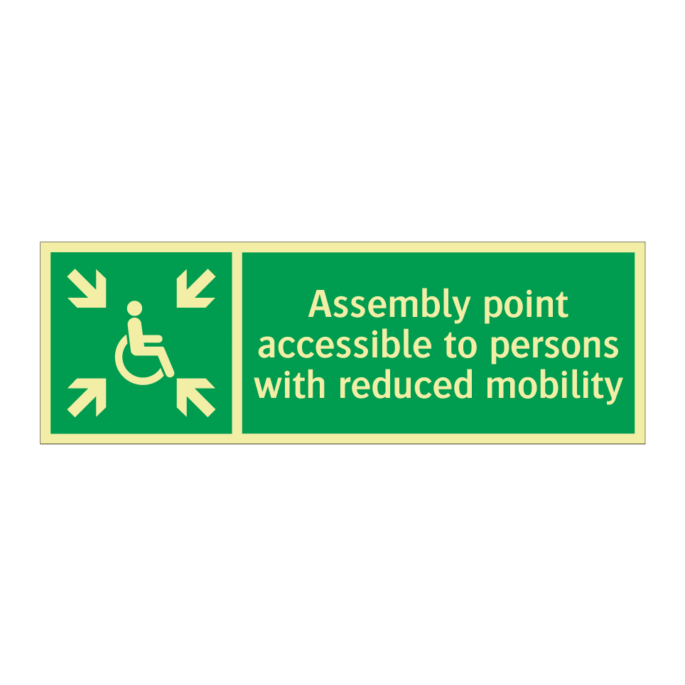 Assembly point accessible to persons with reduced mobility