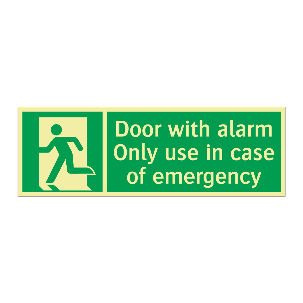 Door with alarm Only use in case of emergency