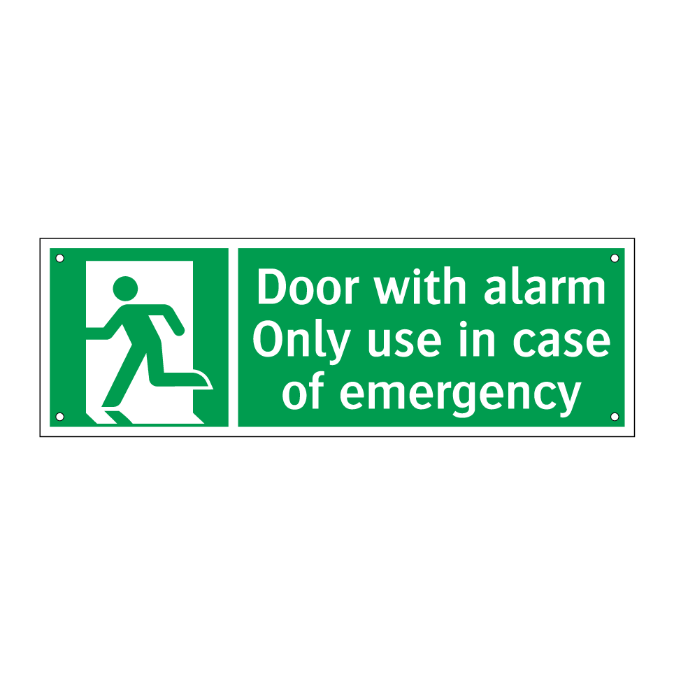 Door with alarm Only use in case of emergency