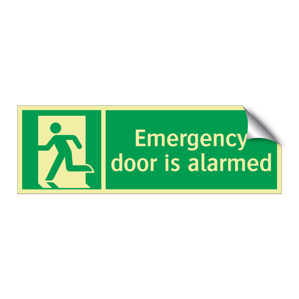 Emergency door is alarmed