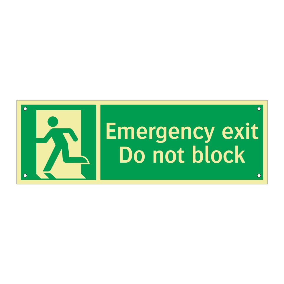 Emergency exit Do not block