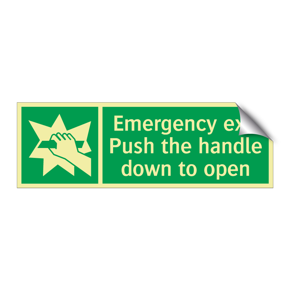 Emergency exit Push the handle down to open