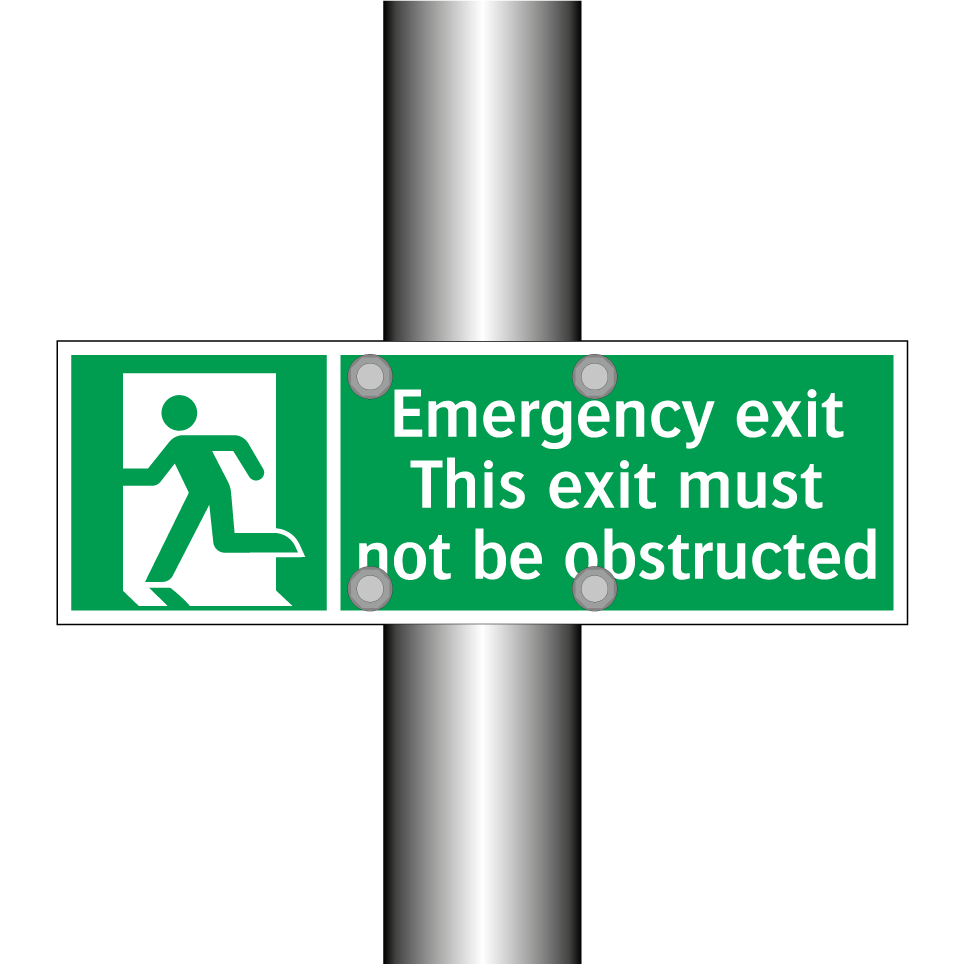 Emergency exit This exit must not be obstructed