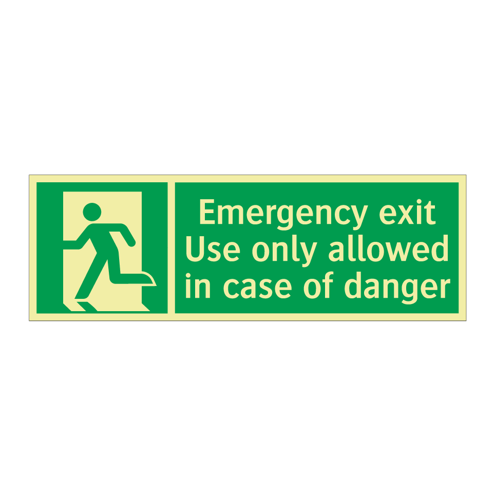 Emergency exit Use only allowed in case of danger