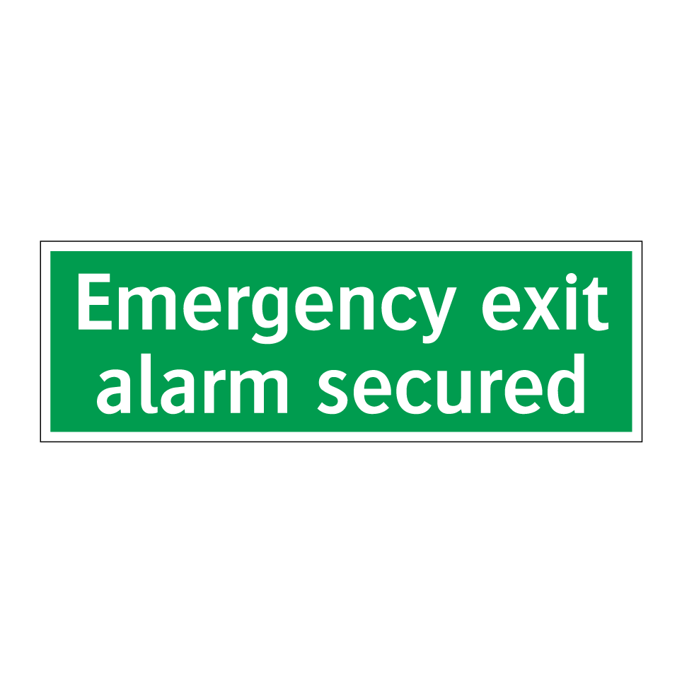 Emergency exit alarm secured