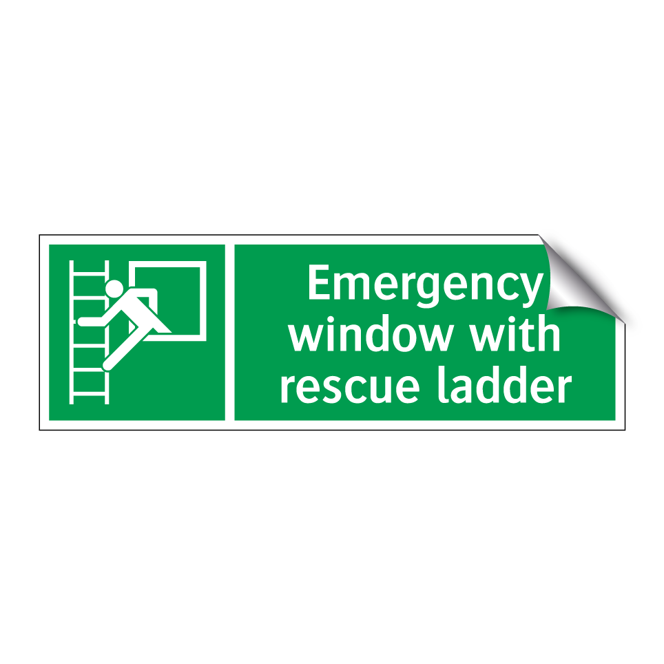 Emergency window with rescue ladder