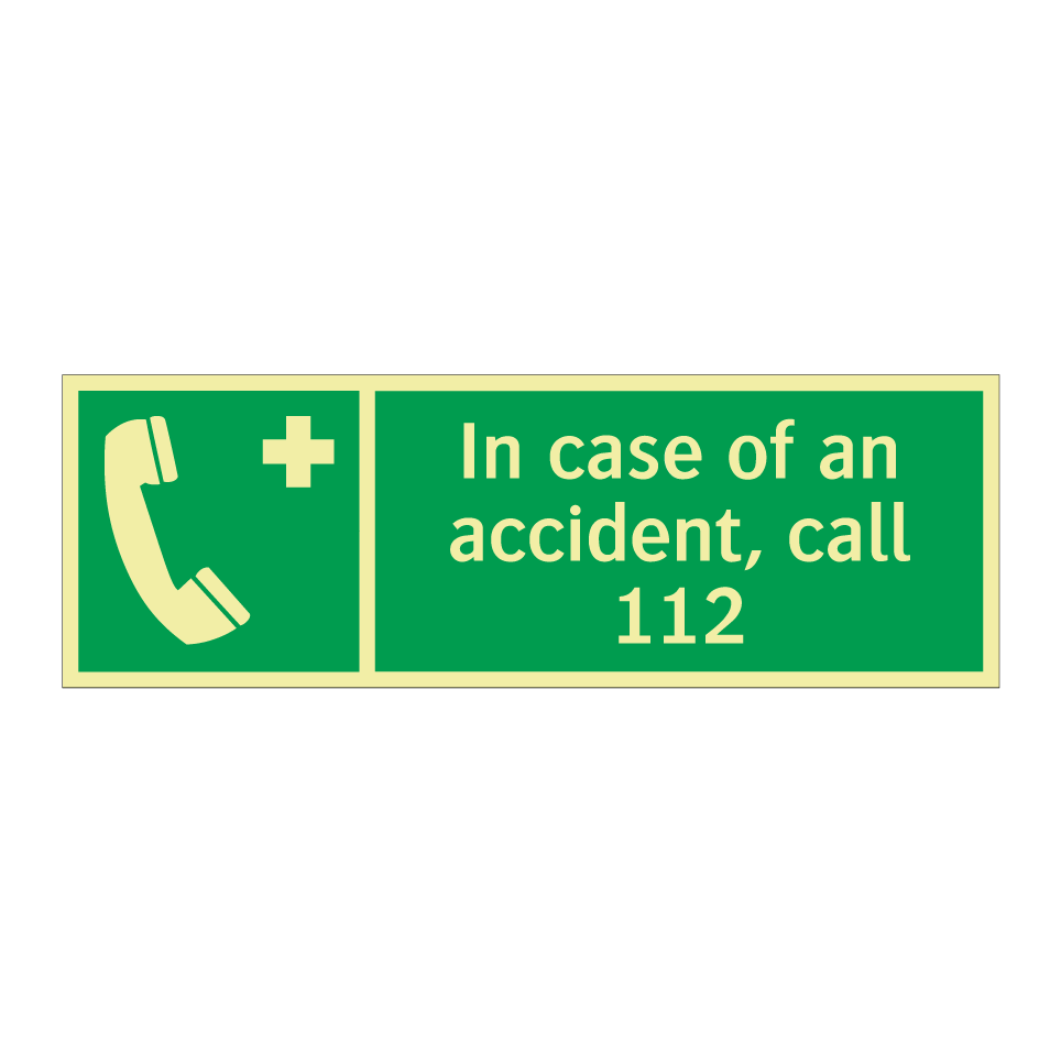 In case of an accident, call 112