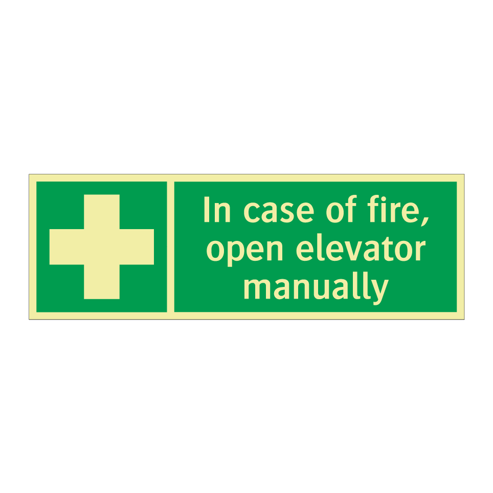 In case of fire, open elevator manually