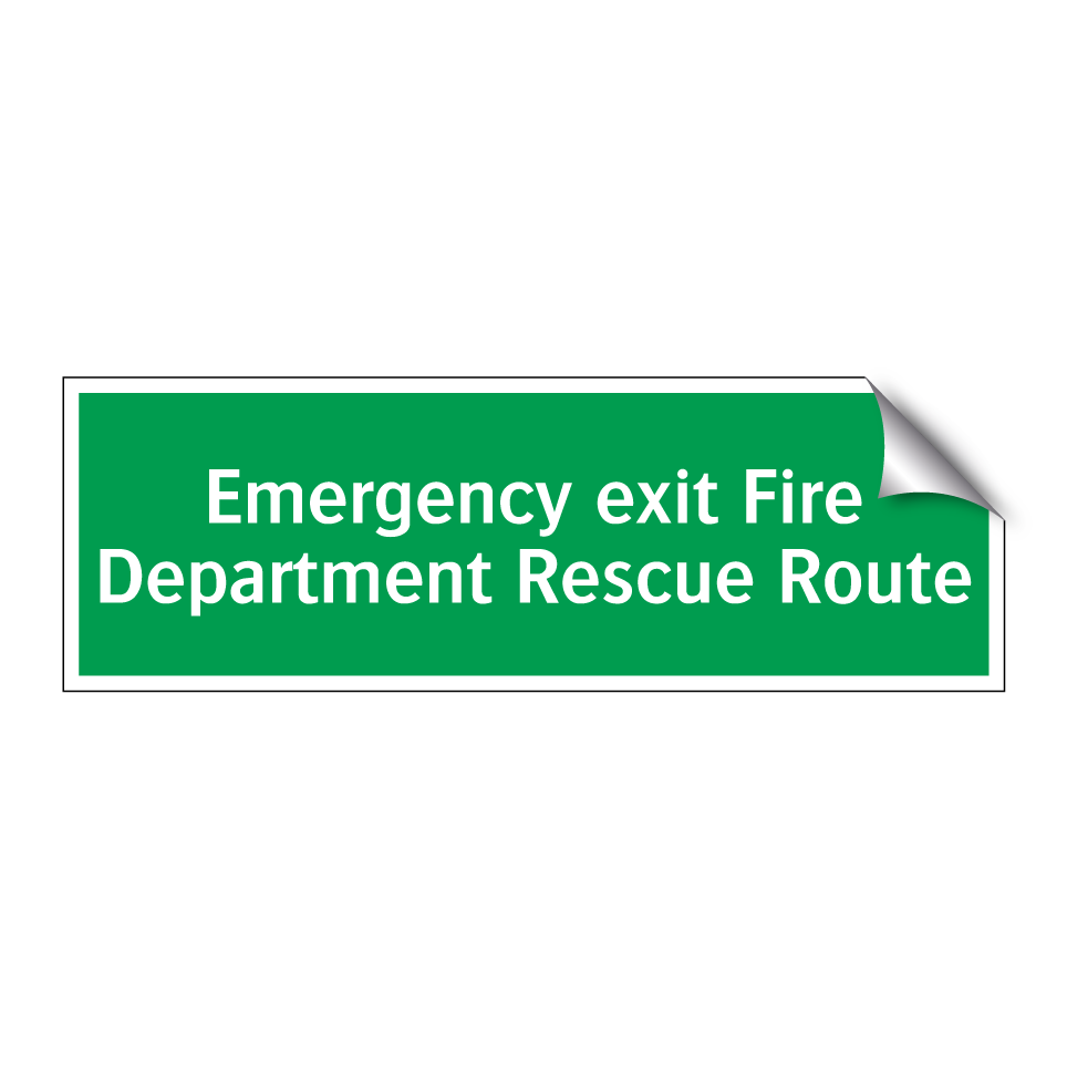 Emergency exit Fire Department Rescue Route