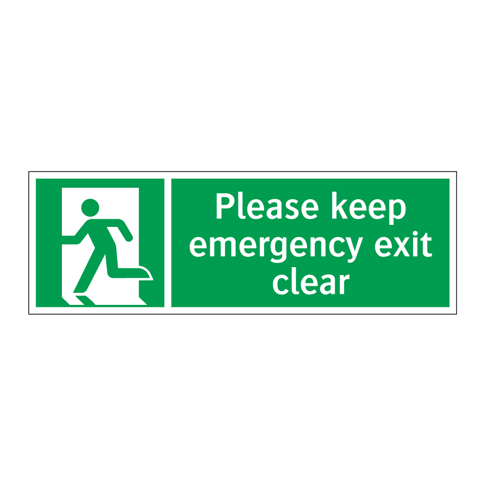 Please keep emergency exit clear