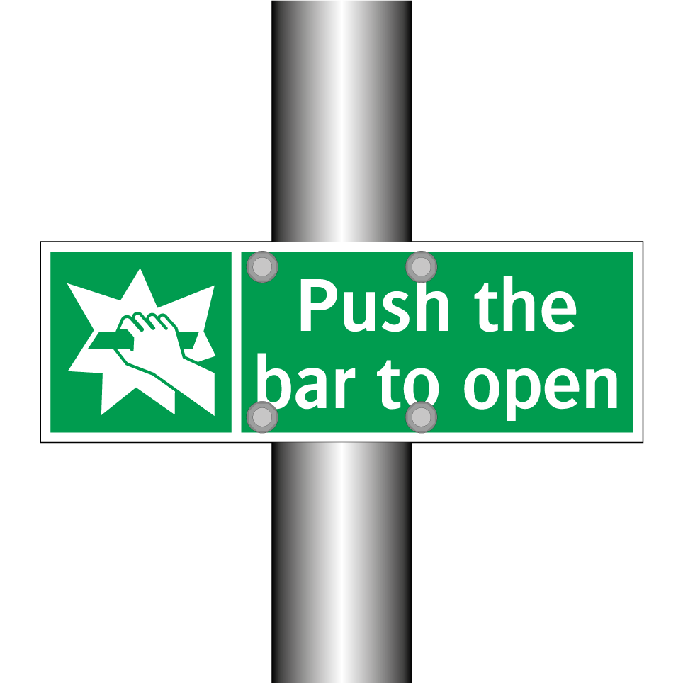 Push the bar to open