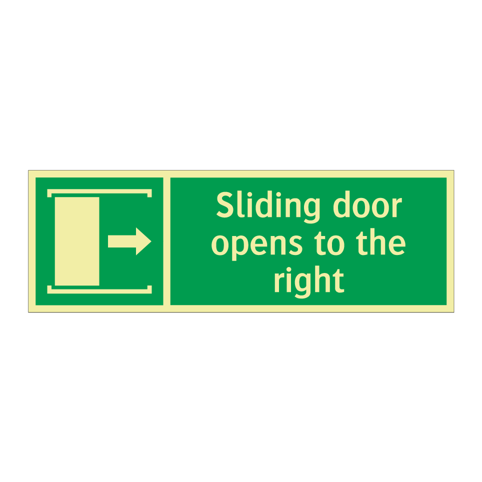 Sliding door opens to the right