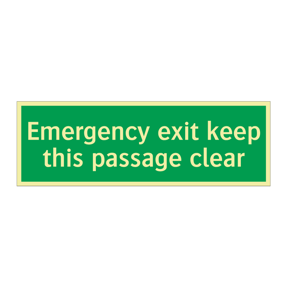 Emergency exit keep this passage clear