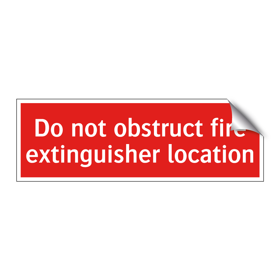 Do not obstruct fire extinguisher location
