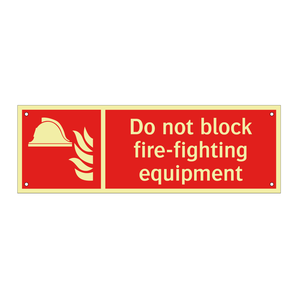 Do not block fire-fighting equipment
