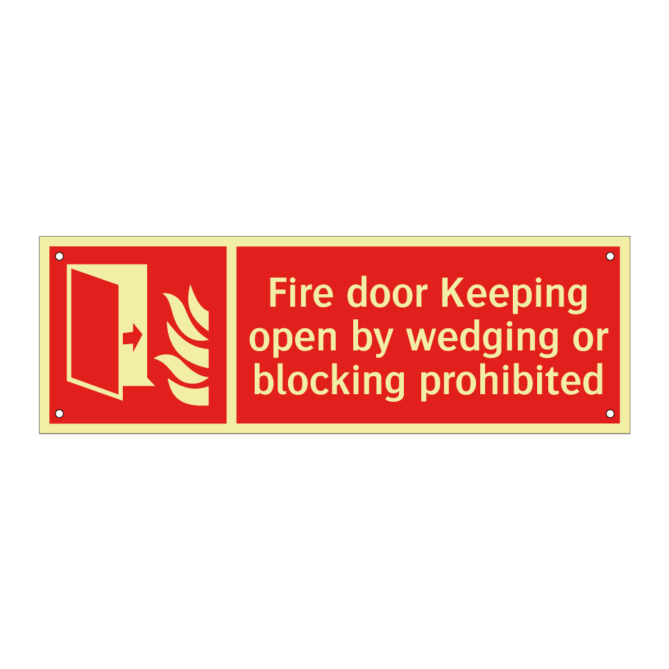 Fire door Keeping open by wedging or blocking prohibited