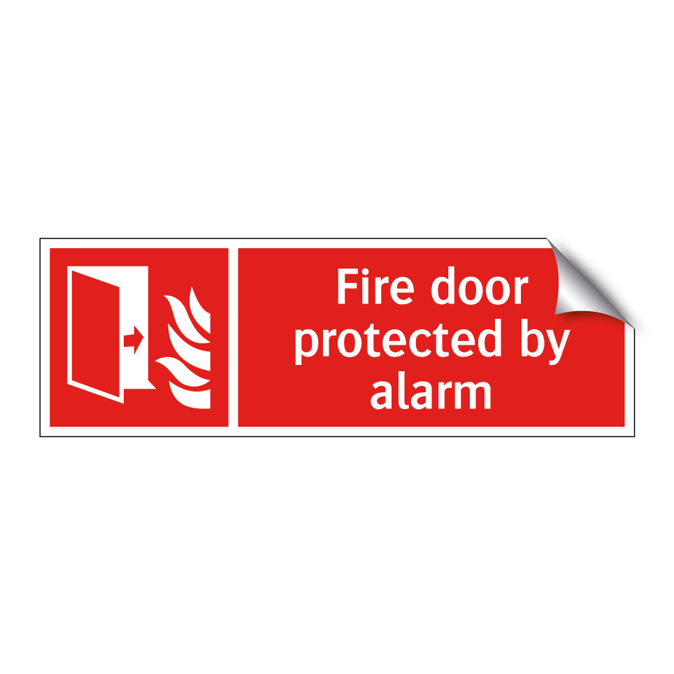 Fire door protected by alarm