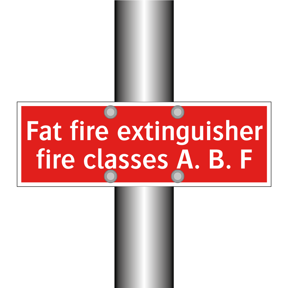Fat fire extinguisher fire classes A. B. F